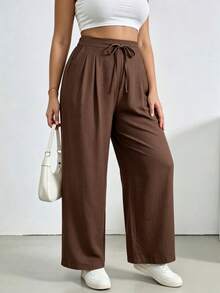 Plus Size Pants - Coffee - View 3