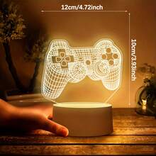 Lampu Malam Akrilik Motif Kontroler Game, Lampu Hias Meja Bertenaga USB dengan Cahaya Hangat, Ukiran Garis Kisi Halus, Lampu Samping Tempat Tidur dengan Suasana Gaming yang Keren, Gaya Tema Gaming, Cocok untuk Penggemar Game, Hadiah Ulang Tahun dan Liburan yang Kreatif - cahaya putih hangat - View 5