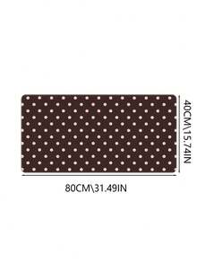 Large Desktop Mouse Pad, Brown Base With Pink Polka Dot Print, Non-Slip Rubber Bottom Keyboard Mat, Home Office Desk Decor - View 19