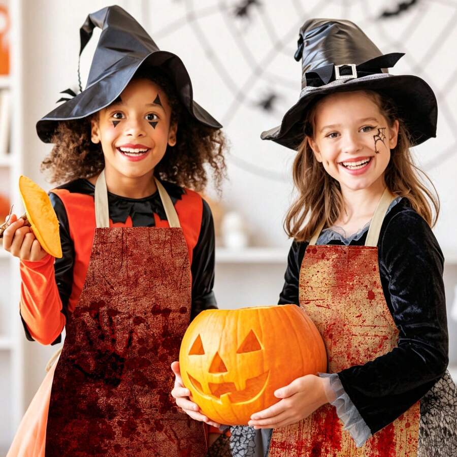 1pc Halloween Kids Apron With Design For Haunted House Costume, Realistic Horror Character Cosplay Accessory, Suitable For Party - Multicolor - View 1