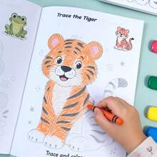 Children's Animal Line Tracing Drawing Book, Toddler Animal Outline Tracing Coloring Practice Workbook, Baby Tracing Drawing Enlightenment Homework Book, Back To School Learning Supplies, Student Holiday Gift - Multicolor - View 4