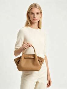 JP Dumpling Bag 女款 JH30692 Hana 小號新款女包 單肩斜跨手提多用途 通勤上班 外出購物約會 小托特包 輕量耐用 麂皮 高顏值 百搭 - 卡其色 - 查看 6