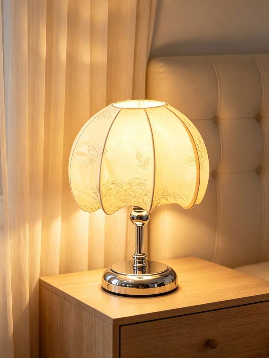 1pc USB Powered Modern Ins Style Retro Creative Premium Minimalist Table Lamp Night Light For Bedroom Bedside Room Desktop Decor - Silver - View 1