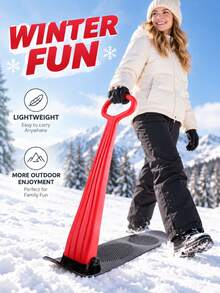 1pc Foldable Thickened Ski Sled, Snow Sled, Snow Sleigh - Multicolor - View 1