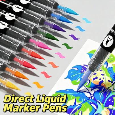 13-126 Colors Art Acrylic Marker Set,Markers Pen With Brush And Soft Tip,Suitable For Sketching,Coloring,Applicable For Painting On Stone,Wood,Calligraphy,Ceramic,Metal,And Various Other Surfaces,A Great Gift For Friend And Student,Back To School
