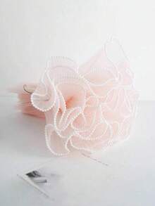 1 Pack/5 Packs Wave Mesh, Pearl Edge Floral Packaging Material, Wavy Mesh Floral Packaging Mesh, Pleated Mesh, Suitable For Wedding, Party, Christmas, Birthday, Valentine's Day, Mother's Day Gift Packaging - White - View 4