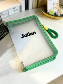 1pc Customizable Text Information File Bag, Large Capacity Waterproof Document Bag, Business Style Storage Bag, Portable Invoice Organizer, School And Office Document Storage Bag, Best Gift For Back To School Season, Office Storage Bag, Best Gift For Friends And Besties - Multicolor - View 7