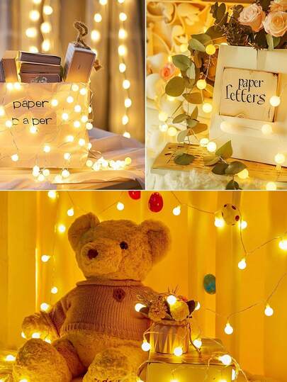 1pc LED Bulb Shaped String Lights, USB & Battery Powered, Decorative Lights, Fairy Lights For Home Room, Camping Party, Wedding, Patio, Valentine's Day, Christmas Decor