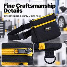 TKIGZNW A028 Compact Utility Waist Storage Bag 1Pc Dual Layer Zipper Tool Pouch Adjustable Strap For Electrician DIY - Black - View 8