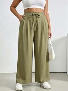 Plus Size Pants - Army Green - View 3