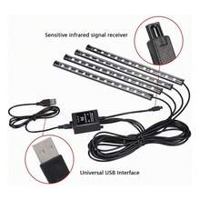 1-2pcs Car RGB 7-Color Decorative Ambient Light, LED Color Changing, Music Sync Interior Lighting Kit, USB Powered, Suitable For Car/Truck/SUV/Home/Internet Cafe/Entertainment Room And More, Halloween/Christmas Decoration - A - View 7