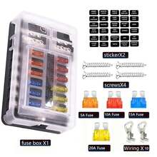 12V 32V Bus Bar Car Kit 12 Way Blade Fuse Box Block & Auto Marine FuseBox Holder - A - View 2