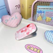 1pc Flower Heart Makeup Mirror Stand, Horizontal & Vertical Dual-Use Desktop Phone Stand - Multicolor - View 6