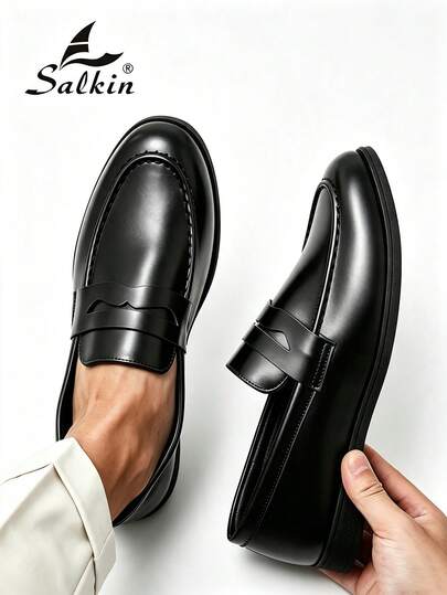 Salkin 奢華復古設計師男士便貨鞋 Penny 男士正裝鞋 舒適柔軟 男鞋 平價奢華適合現代生活 不起水泡 休閒鞋 紳士商務社交鞋 男士日常辦公派對婚禮鞋 情侶約會浪漫晚餐度假禮物 返校學生鞋 校園風 適合四季 請選擇大一號