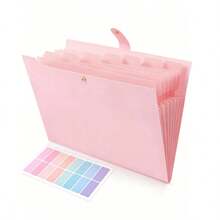 8-Pocket Expanding Folder, Accordion-Style Paper Organizer With Color-Coded Labels, Portable Expanding Bill And Receipt Holder, Letter/A4 Size Document Storage For Home, School, And Office; School Supplies. - Multi-color - View 1