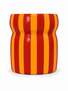 1pc Colorful Striped Kitchen Utensil Holder, Large Glossy Kitchen Countertop Utensil Canister, Decorative Cooking Tool Storage Jar, Multiple Colors Available, Perfect Housewarming Kitchen Gift - Waist-cinching Striped Storage - View 11