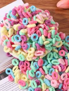 100pcs Solid Color Cute Hair Scrunchies, Hair Accessories, Ponytail Holders, Hair Ties Hair Elastics - Multicolor - View 6