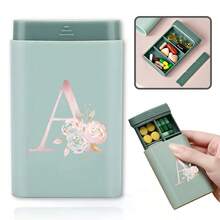Gold Letter Print Portable Pill Box, Multi-Compartment Sealed Medicine Storage Box, Compact Daily Pill Container, Suitable For Travel And Daily Use - Multicolor - View 27