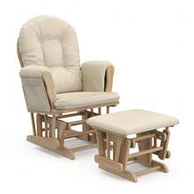 Storkcraft Premium Hoop Glider & Ottoman, Natural/Beige - Natural/Beige - View 11
