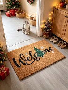 1pc Christmas Tree Snowflake Welcome Doormat, Welcome Mat, Carpet, Floor Mat, Christmas Mat, Bedroom Rug, Area Rug, Bathroom Mat - Multicolor - View 7