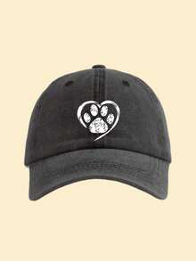 1pc Distressed Dog Paw Print Washed Baseball Cap, Classic Casual Vintage Style, Soft Sweat-Absorbing Band, Adjustable Size, Sun Protection, Versatile Retro Dad Hat - Multicolor - View 8