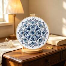 Bohemian Mandala Embroidery Kit DIY Handmade Materials Including Embroidery Hoop, Beginner Zero-Based Stress Relief Home Decor Desktop Ornament - Multicolor - View 9