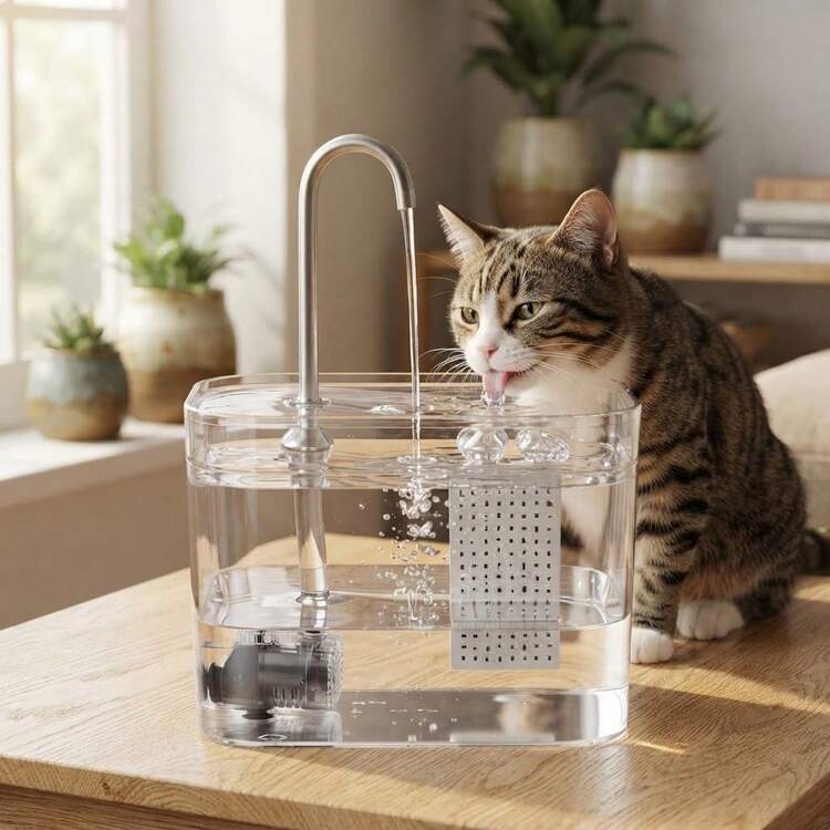 1.5L 貓咪飲水機，USB供電自動寵物給水器－為貓狗提供新鮮清澈飲水，免電池設計 - 彩色 - 查看 3
