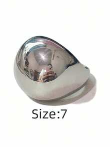 1pc Oversized Oval Stainless Steel Women's Ring - Oversized Oval Women's Ring - View 19