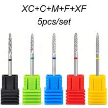 1/2/4/5PCS Professional Nail Drill Bit Cone Carbide Manicure Drill For Electric Milling Cutter Nail Files Buffer Nail Art Equipment Accessory - Silver - View 12