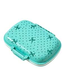 Cute Bow Polka Dot Portable Storage Box, Wheat Straw Multi-Compartment Pill Box, Reusable Pocket-Sized Daily Medicine Organizer, Travel Jewelry Storage Box, Can Hold Earrings, Rings And Small Accessories, Lightweight Mini Container, Suitable For Halloween, Thanksgiving, Christmas, Holiday Gifts, Home And Travel Use - Multicolor - View 8
