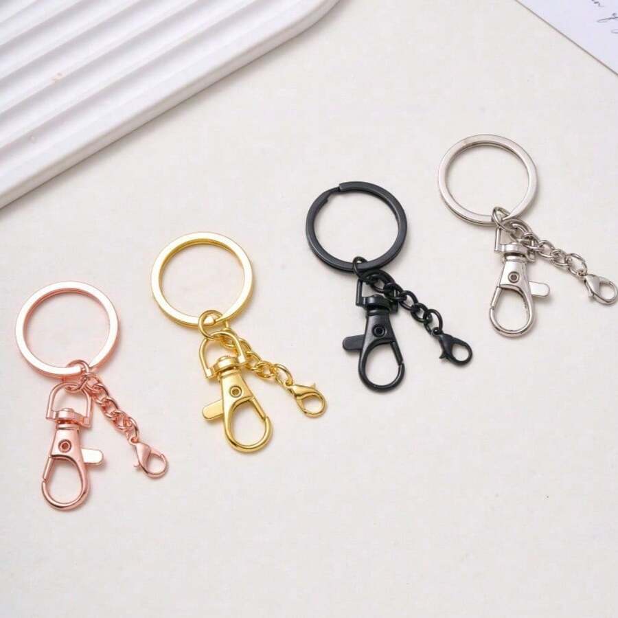 Versatile Bag Charm Clasp | 4-Section Metal Chain, Key Accessory, Leather Goods & Bags Rotating Hook Clasp, Bag Accessory - Multicolor - View 1