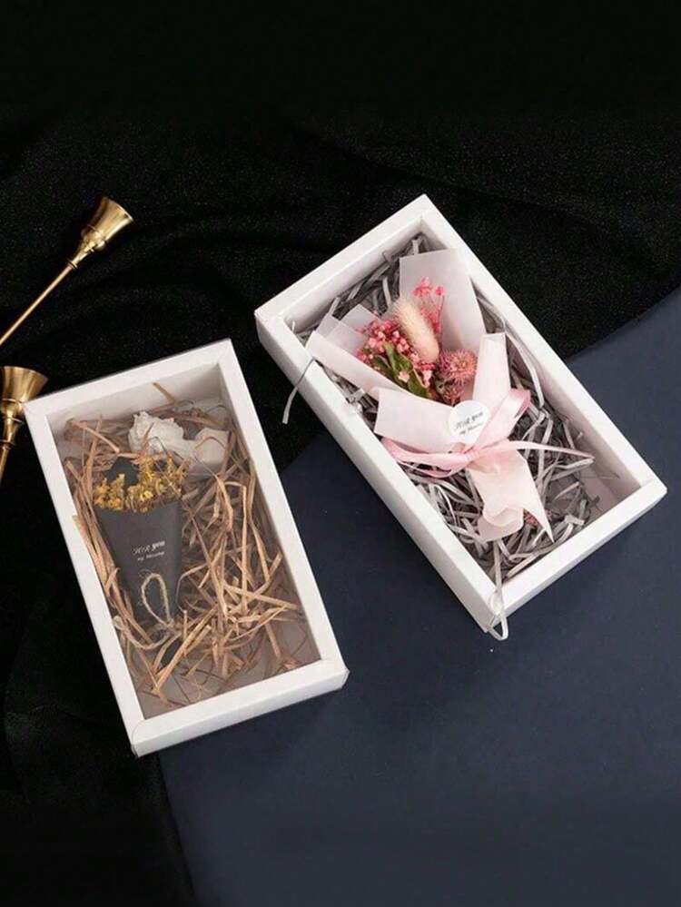 1/4/8入牛皮紙抽屜禮品盒 透明窗設計，適用於禮品、珠寶包裝、商務、婚禮、生日派對等場合 - 多色 - 查看 5
