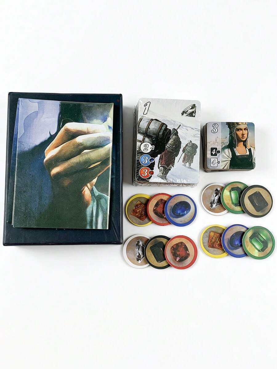 Juego de mesa de estrategia Splendor, juego familiar de construcción de motores de comercio de gemas para 2-4 jugadores, juego de cartas con tema renacentista para noche de juegos & parejas - Multicolor - Ver 1
