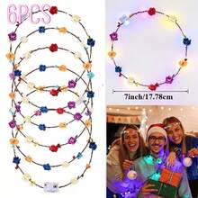 Băng đô vương miện hoa LED phát sáng (gói 1 hoặc 6 cái). Hiệu ứng phát sáng rực rỡ - hoàn hảo cho đám cưới và tiệc tùng. Màu sắc được chọn ngẫu nhiên. Phù hợp cho Giáng Sinh, Halloween, đám cưới, tiệc bãi biển và kỷ niệm sinh nhật. - Vòng hoa giấy - Xem 7