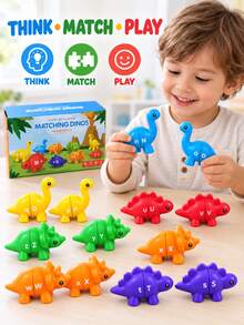 Dinosaur Letter Matching Plug-In Toy Children Cognitive Letter Number Pattern Educational Assembly Early Learning Toy Children Dinosaur Plug-In Matching Toy Letter Number Pattern Cognitive Hands-On Assembly Educational Teaching Aid - Multicolor - View 10
