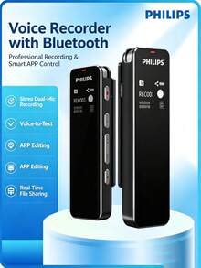 PHILIPS VTR5102 Voice Recorder 16G/32G Meeting Recorder Voice-To-Text Smart APP Voiceprint Induction Simultaneous Recording And Writing HD Noise-Canceling Voice Recorder - View 8