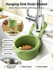 1/2pcs Multi-Functional SiliconeSink Drain Basket,Hanging Food Waste Filter Strainer For Vegetables Fruit Tea CoffeeResidue,Easy Clean Kitchen Accessory.Kitchen ,Serving Plateplacemat,Lunchbox,Placemats,Kitchenessentials,Halloween Decor,Halloween - Multicolor - View 3
