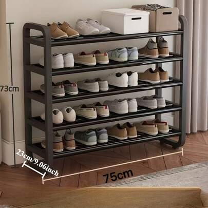 Space-Saving 5-Tier Shoe Rack, Durable, Narrow Design, Multi-Layer Craftsmanship, No Wood, Floor Mount, With Electricity-Free Use For Entryway And Dorm Storage, Living Room Compatible, Shoe Racks, Shoe Storage Organizer, Shelf