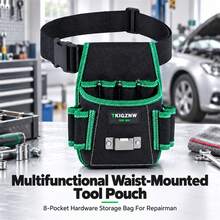TKIGZNW A023 1Pc Portable Hip‑Worn Multi‑Slot Repair Storage Pouch,With Adjustable Work Belt For On‑Site Decoration & Auto Repair Work - Black - View 1