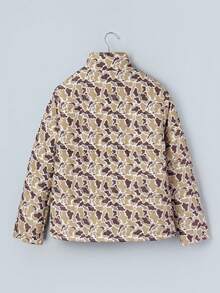 Acelitt Autumn/Winter Casual Stand Collar Cow Print Down Jacket, Lightweight Padded Coat, Suitable For Daily Streetwear - Multicolor - View 4