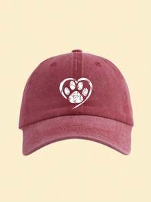 1pc Distressed Dog Paw Print Washed Baseball Cap, Classic Casual Vintage Style, Soft Sweat-Absorbing Band, Adjustable Size, Sun Protection, Versatile Retro Dad Hat - Multicolor - View 10