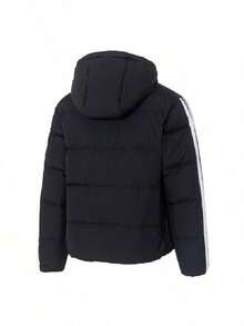 Adidas Women's Cotton & Down ESS 3S P D HO Minimalist Comfortable Down Jacket KH3978 (80% Down, 20% Feather) - Black - View 2