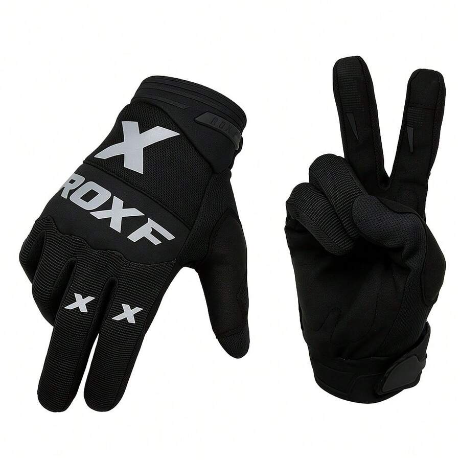 ROXF 1 Pair Full Finger Touchscreen Motorcycle Riding Gloves, Breathable Anti-Slip Shock-Absorbing, Off-Road & Mountain Bike Riding Gloves, Unisex