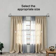 Nordic Black Curtain Rod Roman Rod, Adjustable Length, Fits 1m, 2m, 3 Meters Windows, 5/8 Inch Metal Single Rod Curtain Rod Rail Set, Wall Mounted, Suitable For Bedroom, Living Room, Apartment Windows - Black 1 Set - View 7
