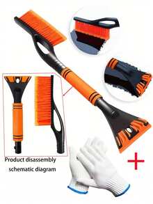 2-In-1 Winter Car Maintenance Windshield Ice Scraper And Snow Brush Set, Suitable For Vehicle Maintenance And Car Cleaning Accessories. Compact Design, Sturdy Structure. Car Parts, Snow Removal Tools, Car Snow Blower, Essential For Cars, Car Tools. - Multiple Styles - View 12