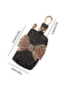 Bow Car Key Case, Key Wallet, Auto Key Protector, Built-In Chain, Protects Car Keys, Can Be Hung On Waist Or Bag, Ideal For Daily Commute And Travel, Suitable For Car Enthusiasts, Can Be Used As Car Key Cover, Remote Control Protector, Fashionable Key Chain, Earphone Bag, Coin Purse, Gift For Women, Lovers, Family, Friends, Birthday Gift, Holiday Gift, Party Gift, Travel Gift - Multicolor - View 13