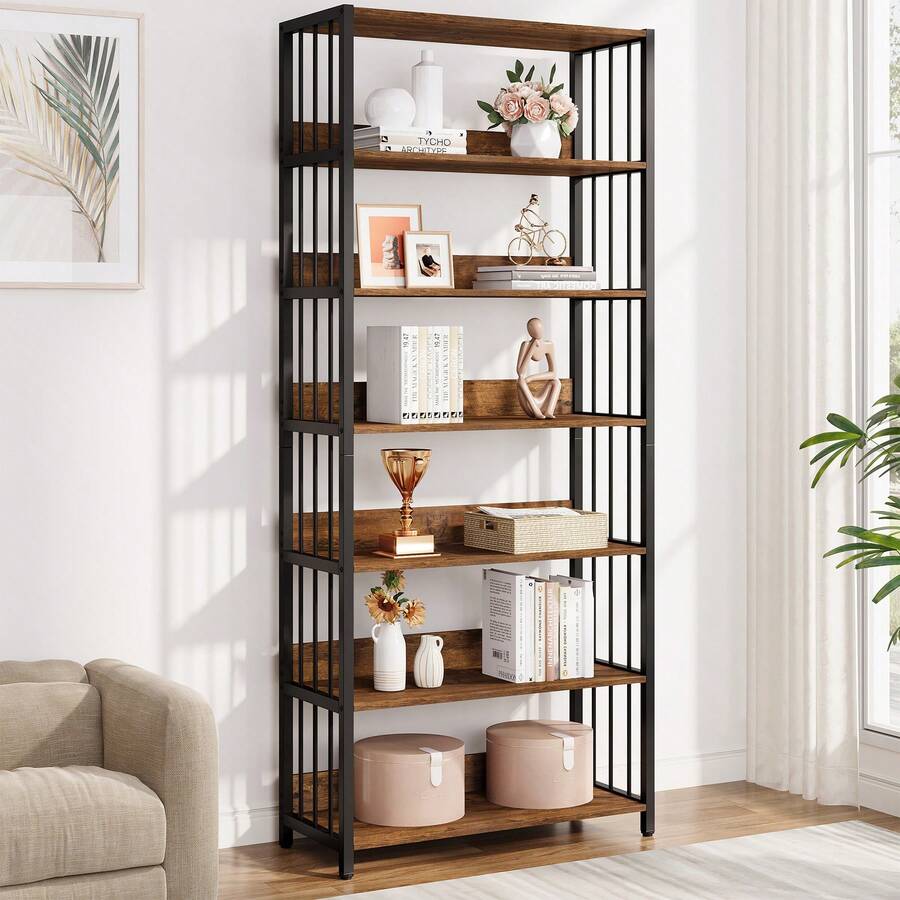 Tribesigns Bookcases - Brown - View 1