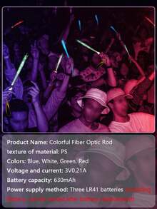 Creative Novelty Glowing Fiber Optic Wand, LED Flashing Fairy Stick, Suitable For Concerts, Festivals, Parties, Atmosphere Cheering Props, Multi-Color Ambient Light Stick - Fiber Optic Rod - View 8