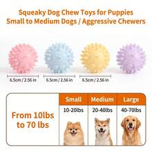4 Colors Available Pet Sound Toy | Interactive Training Ball | Chewing And Dental Care Tool | Noise-Making Toy | Energy Consumption | Suitable For Small And Medium Dogs | Diameter 6.5CM, No Battery Included - Multicolor - View 3