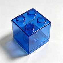 1PC-Colorful Building Block Storage Box-Ins Style Transparent Square Piggy Bank With Lid-Waterproof Dorm Desk Decor-Back To School-Office-Holiday-Gift - Multicolor - View 12
